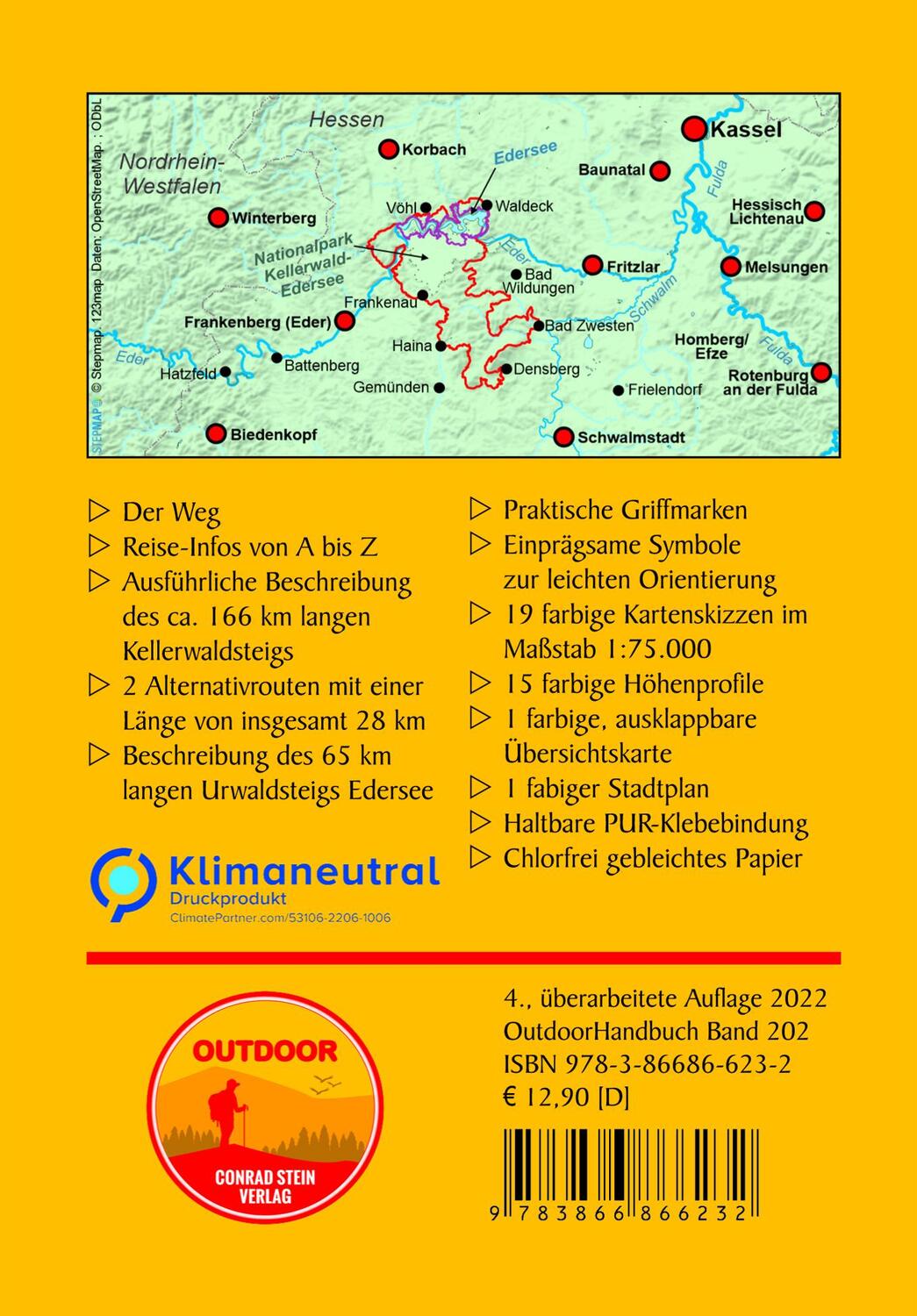 Rückseite: 9783866866232 | Kellerwaldsteig mit Urwaldsteig Edersee | Thorsten Hoyer | Taschenbuch