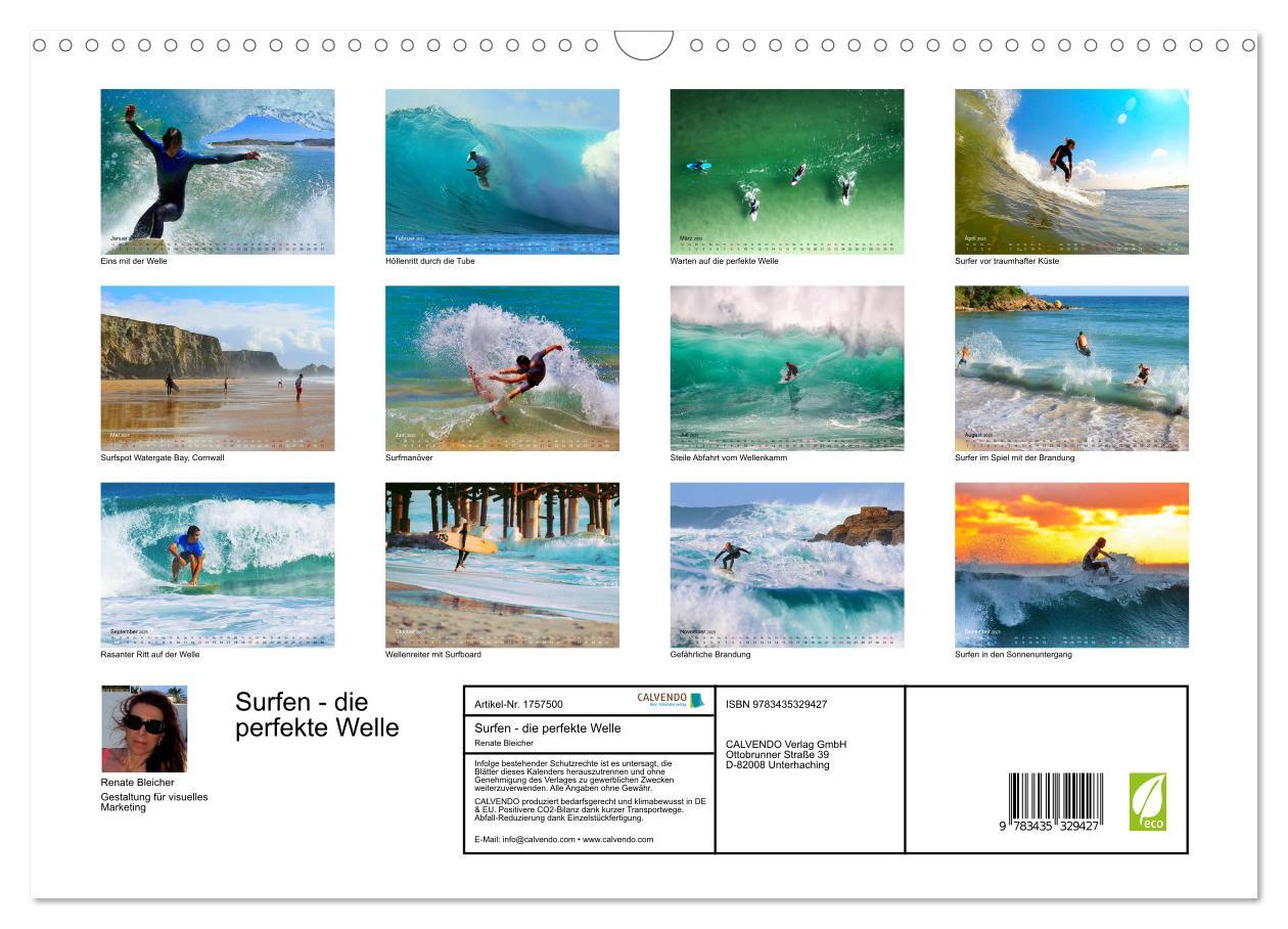 Bild: 9783435329427 | Surfen - die perfekte Welle (Wandkalender 2025 DIN A3 quer),...