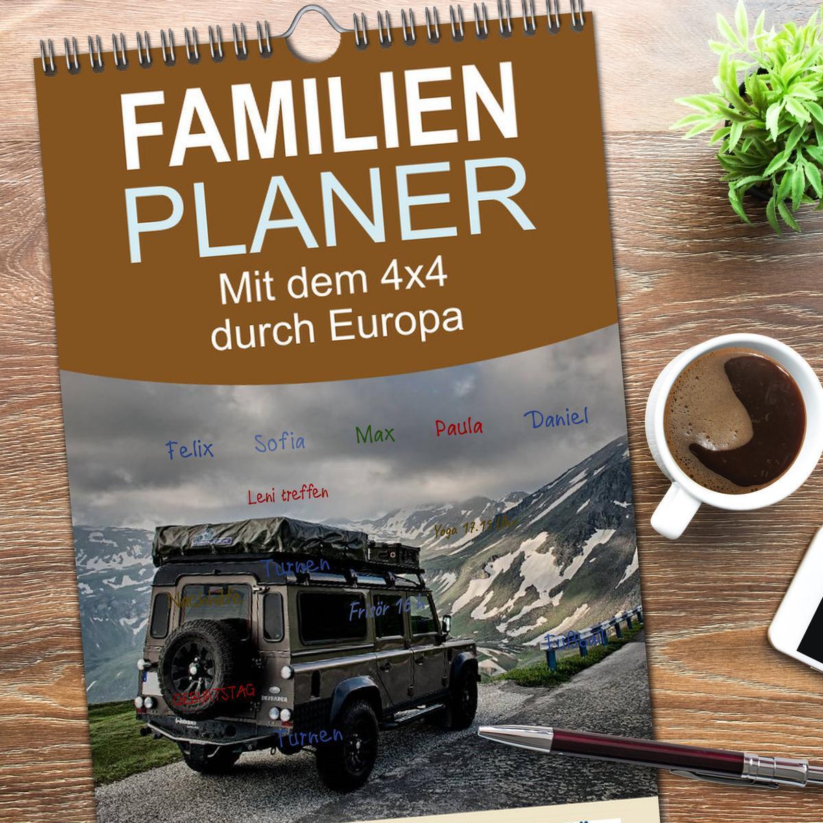 Bild: 9783457119396 | Familienplaner 2025 - Mit dem 4x4 durch Europa mit 5 Spalten...