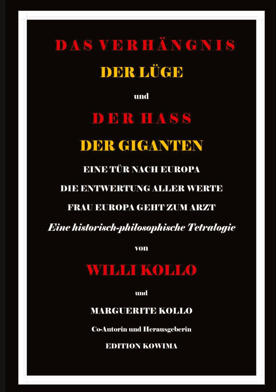 Cover: 9783384133366 | DAS VERHÄNGNIS DER LÜGE | Historisch-philosophische Tetralogie | Kollo