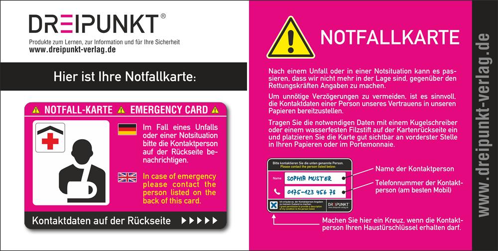 Cover: 4251241120033 | Notfallkarte | PVC-Karte im Scheckkartenformat für die Brieftasche