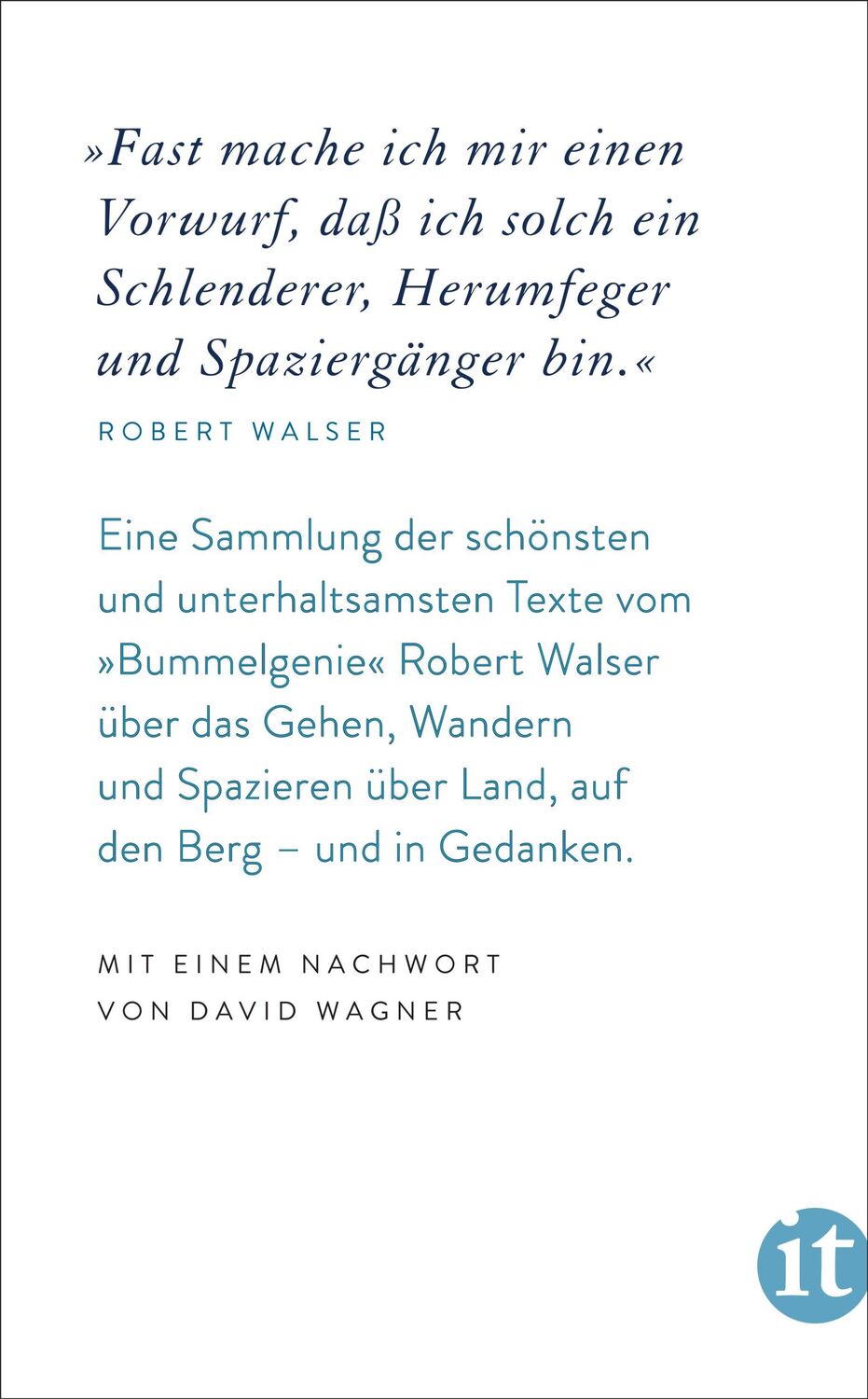 Rückseite: 9783458683568 | 'Spazieren muß ich unbedingt' | Robert Walser | Taschenbuch | 173 S.