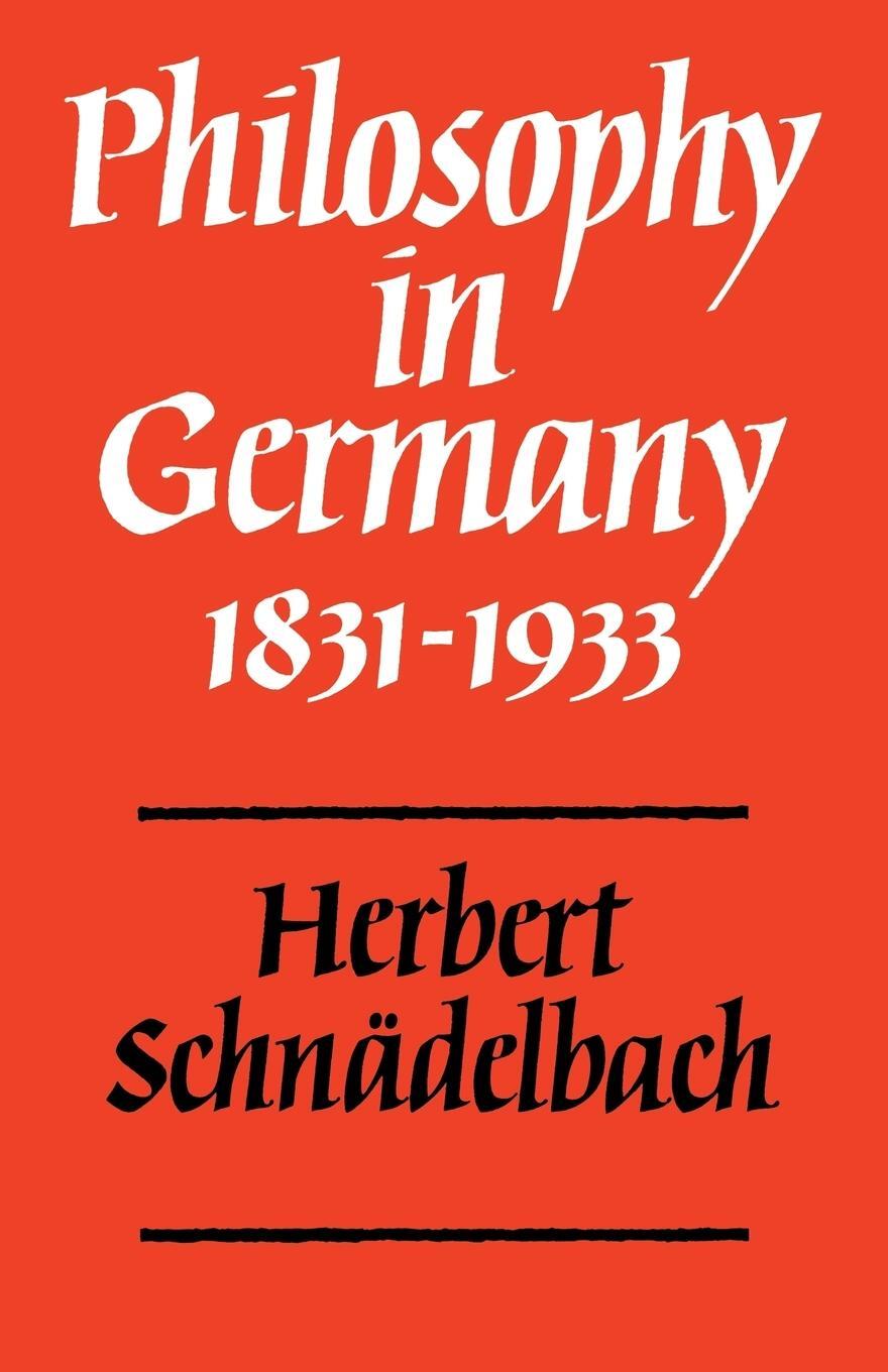 Cover: 9780521296465 | Philosophy in Germany 1831 1933 | Herbert Schnadelbach (u. a.) | Buch