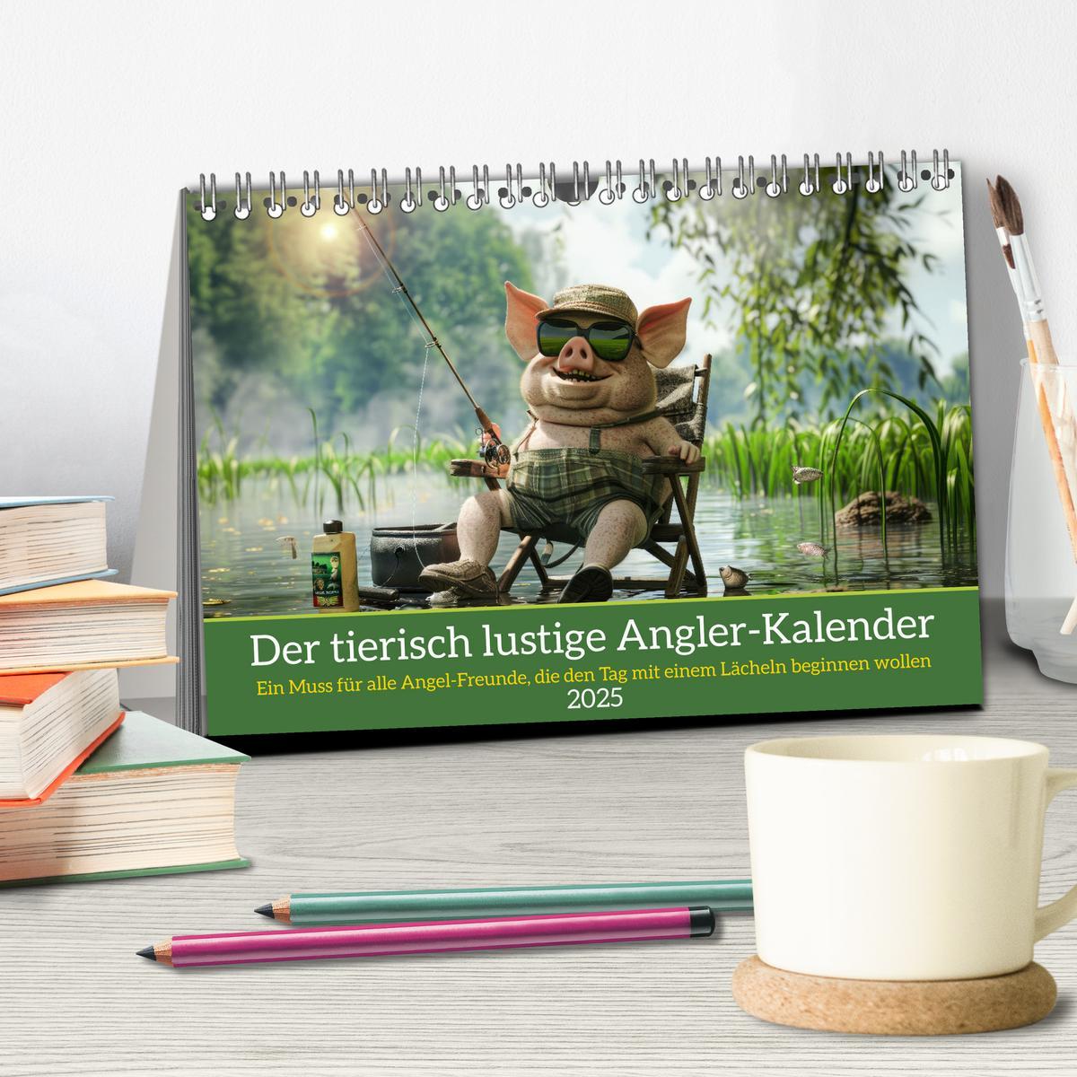 Bild: 9783457174968 | Der tierisch lustige Angler-Kalender (Tischkalender 2025 DIN A5...