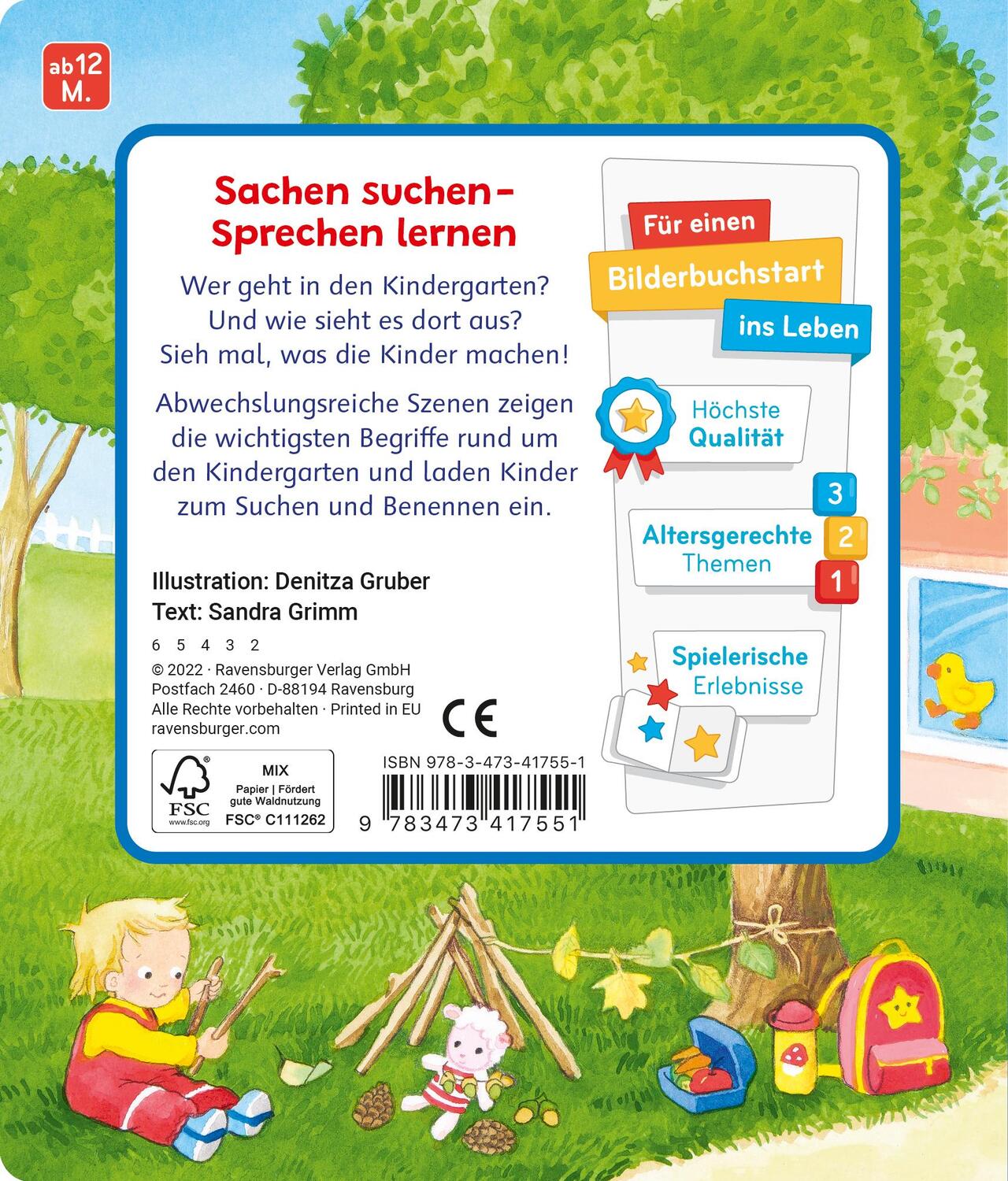 Rückseite: 9783473417551 | Mein erstes Sachen suchen: Mein Kindergarten | Sandra Grimm | Buch