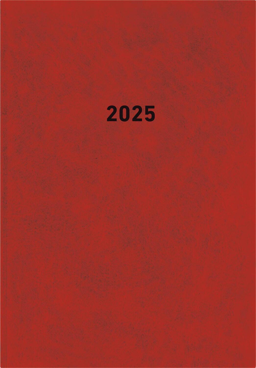 Cover: 4006928025190 | Buchkalender rot 2025 - Bürokalender 14,5x21 cm - 1 Tag auf 1 Seite...
