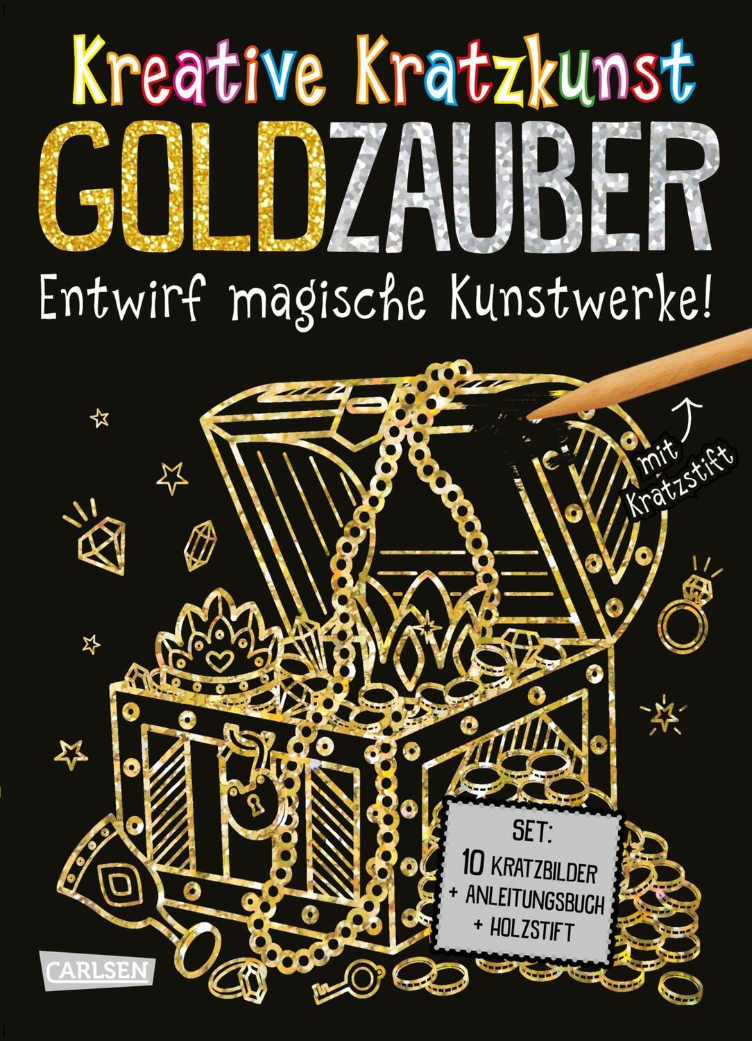 Cover: 9783551191991 | Kratzbilder für Kinder: Kreative Kratzkunst: Goldzauber | Poitier