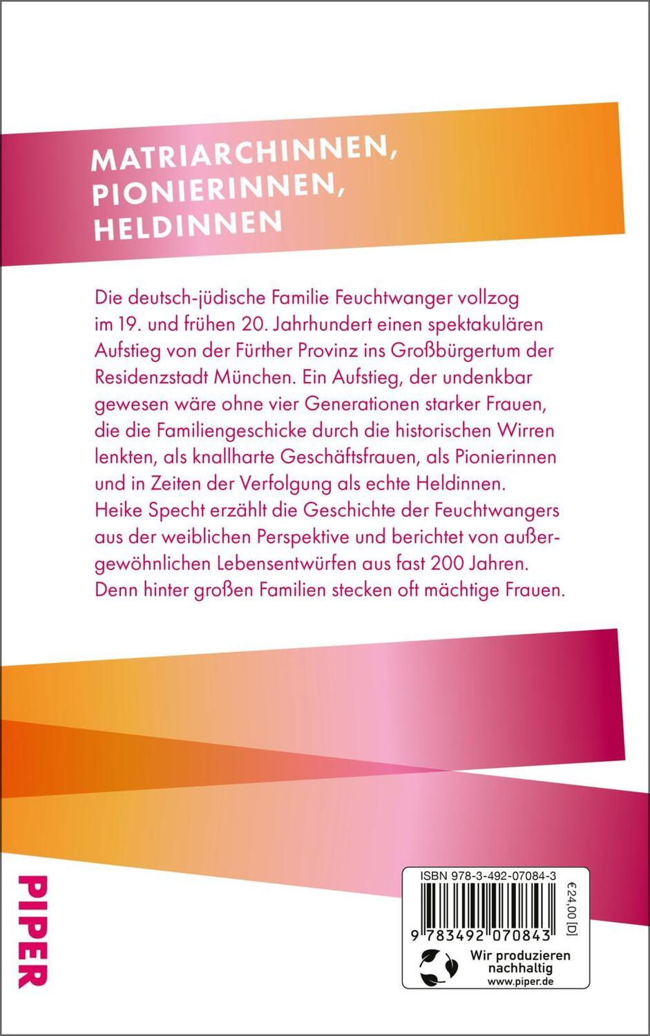 Rückseite: 9783492070843 | Die Frauen der Familie Feuchtwanger | Eine unerzählte Geschichte