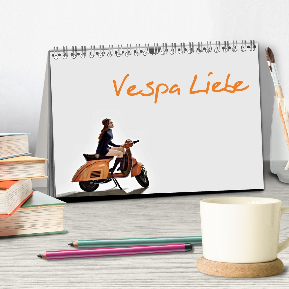 Bild: 9783383977435 | Vespa Liebe (Tischkalender 2025 DIN A5 quer), CALVENDO Monatskalender