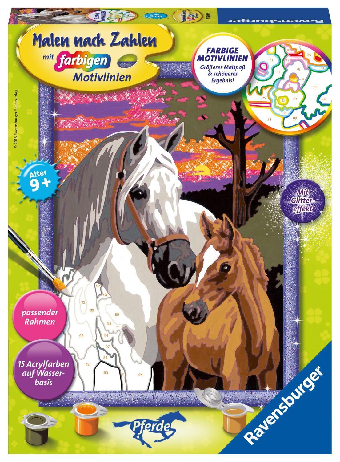 Cover: 4005556285686 | Pferde im Sonnenuntergang. Malen nach Zahlen Serie Pferd | Spiel