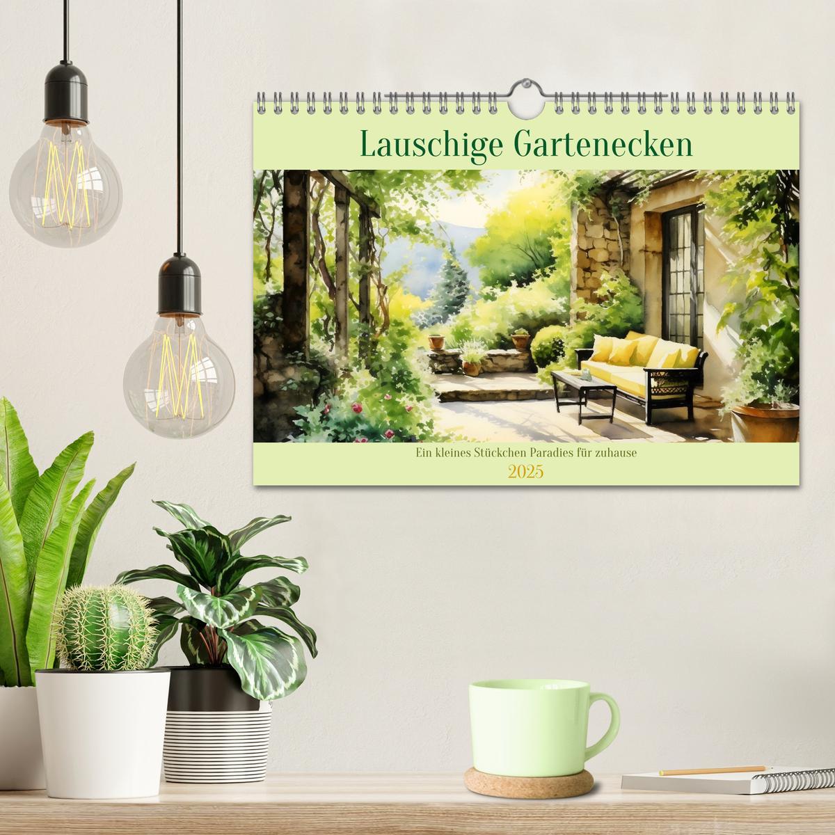 Bild: 9783383834288 | Lauschige Gartenecken (Wandkalender 2025 DIN A4 quer), CALVENDO...