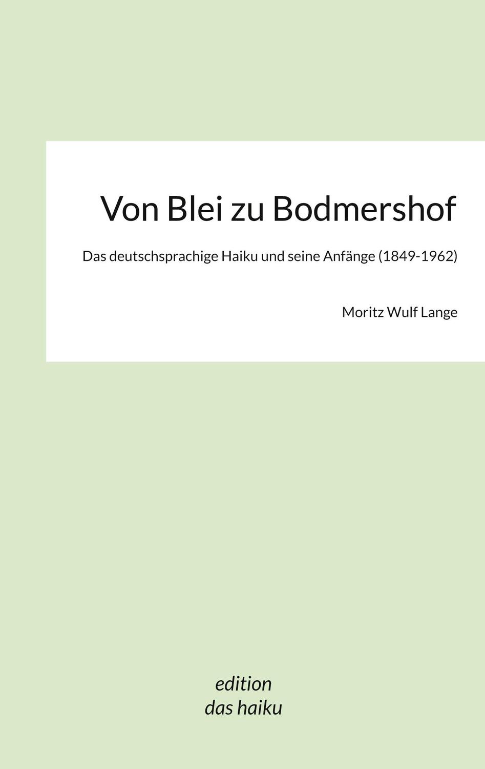 Cover: 9783755732747 | Von Blei zu Bodmershof | Moritz Wulf Lange | Taschenbuch | Paperback