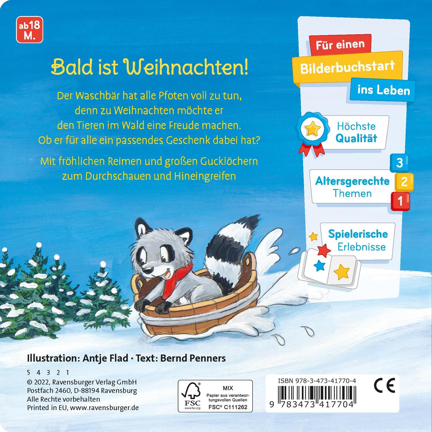 Rückseite: 9783473417704 | Frohe Weihnachten, liebe Tiere! | Bernd Penners | Buch | 16 S. | 2022