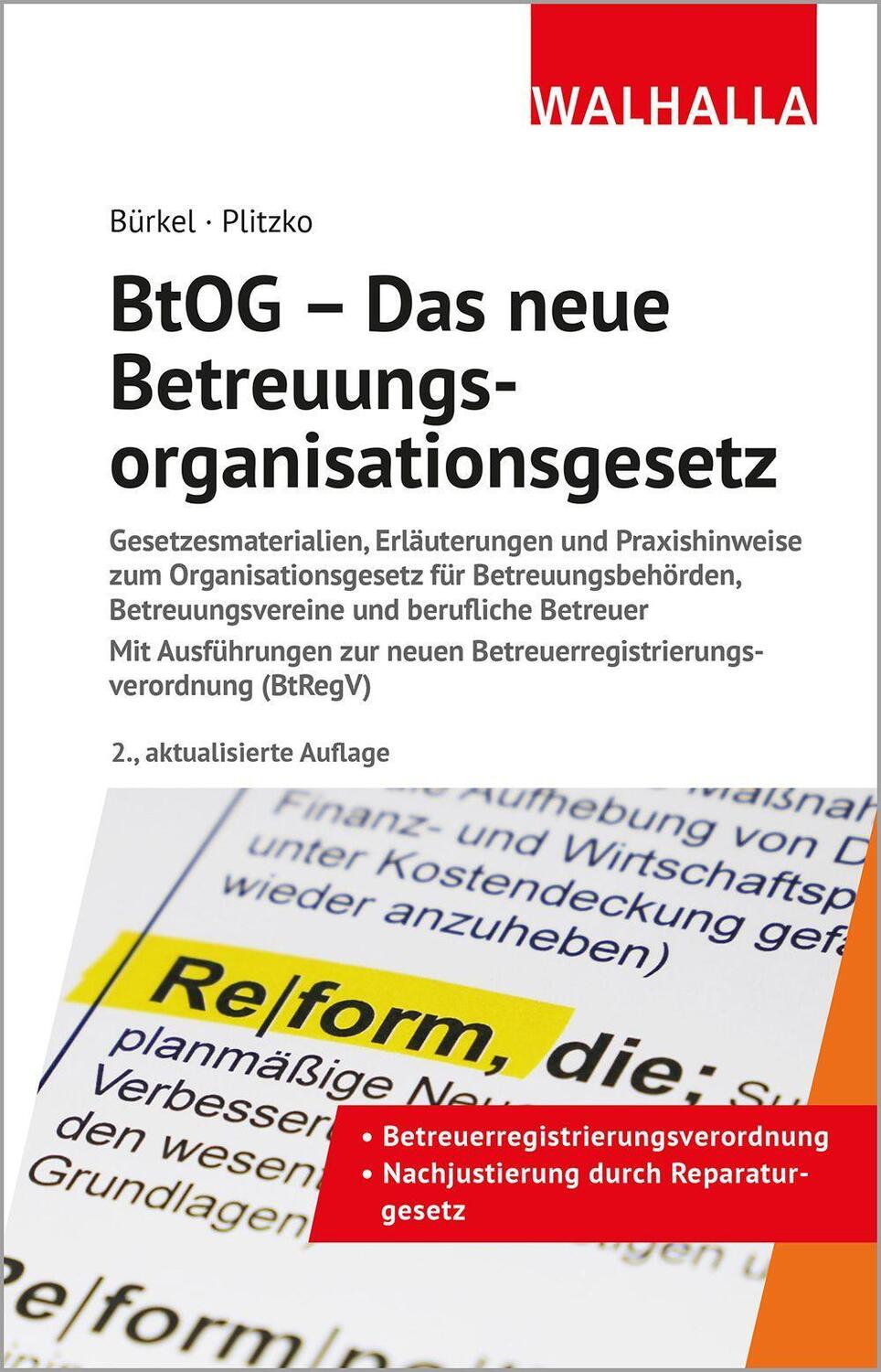 Cover: 9783802984433 | BtOG - Das neue Betreuungsorganisationsgesetz | Ina Bürkel (u. a.)