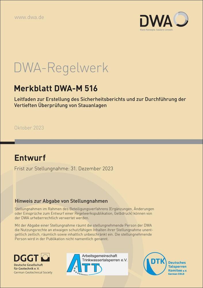 Cover: 9783968626338 | Merkblatt DWA-M 516 Leitfaden zur Erstellung des...