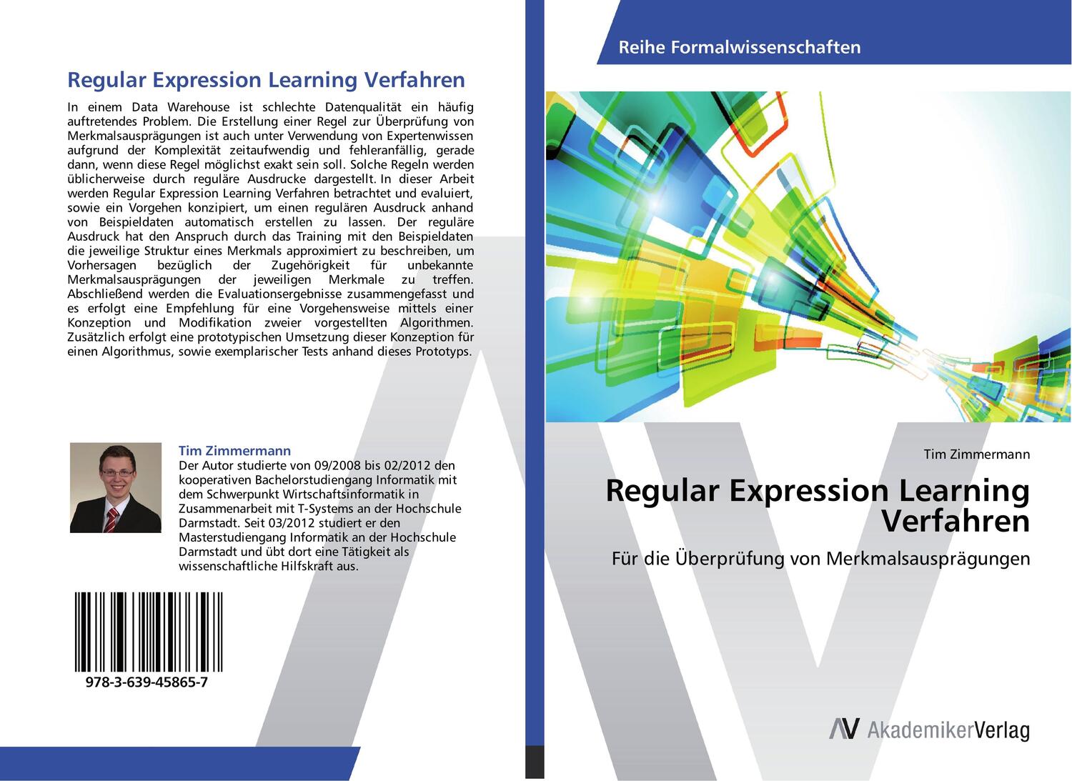 Cover: 9783639458657 | Regular Expression Learning Verfahren | Tim Zimmermann | Taschenbuch