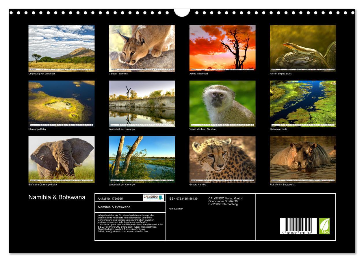 Bild: 9783435156139 | Namibia &amp; Botswana (Wandkalender 2025 DIN A3 quer), CALVENDO...