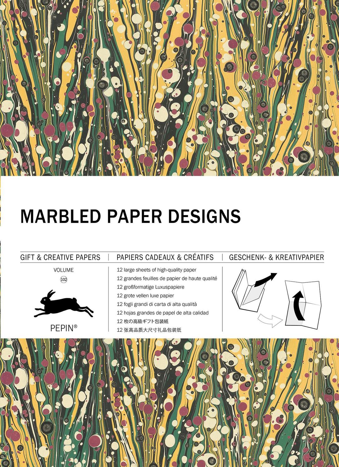 Cover: 9789460091247 | Marbled Paper Designs | Gift &amp; Creative Paper Book Vol. 102 | Roojen