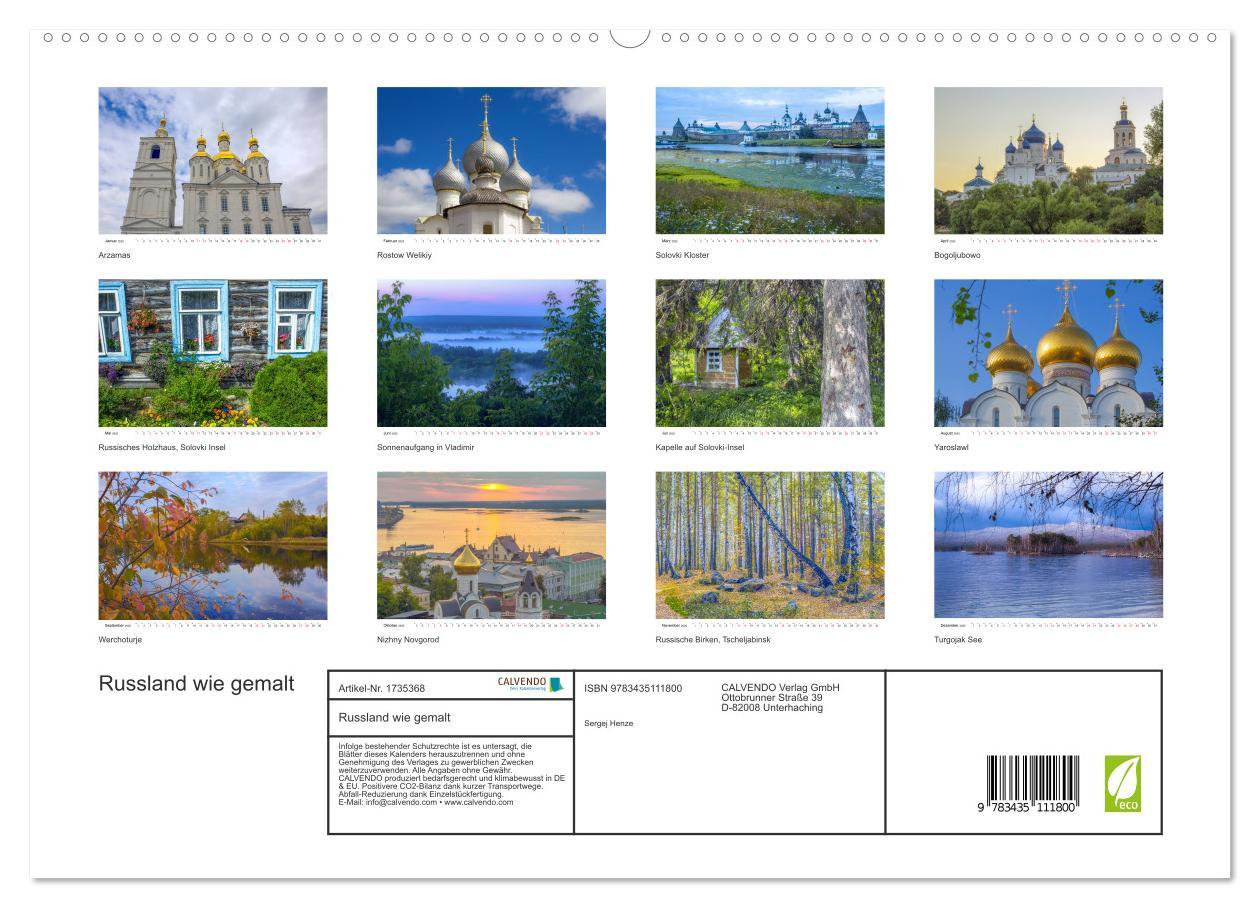 Bild: 9783435111800 | Russland wie gemalt (Wandkalender 2025 DIN A2 quer), CALVENDO...