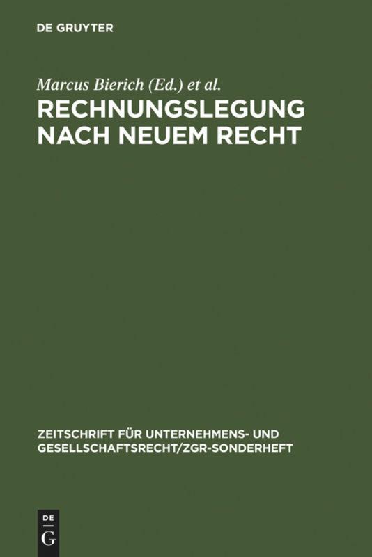 Cover: 9783110081084 | Rechnungslegung nach neuem Recht | Marcus Bierich (u. a.) | Buch