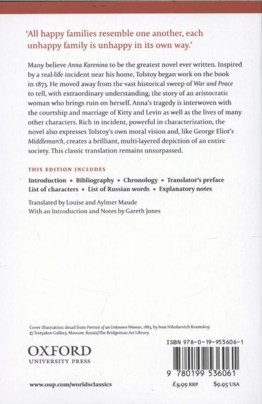 Rückseite: 9780199536061 | Anna Karenina | Leo N. Tolstoi | Taschenbuch | Oxford World's Classics