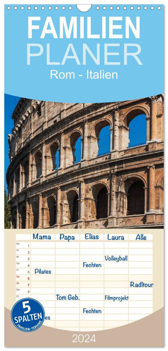 Cover: 9783383108204 | Familienplaner 2024 - Rom-Italien mit 5 Spalten (Wandkalender, 21 x...