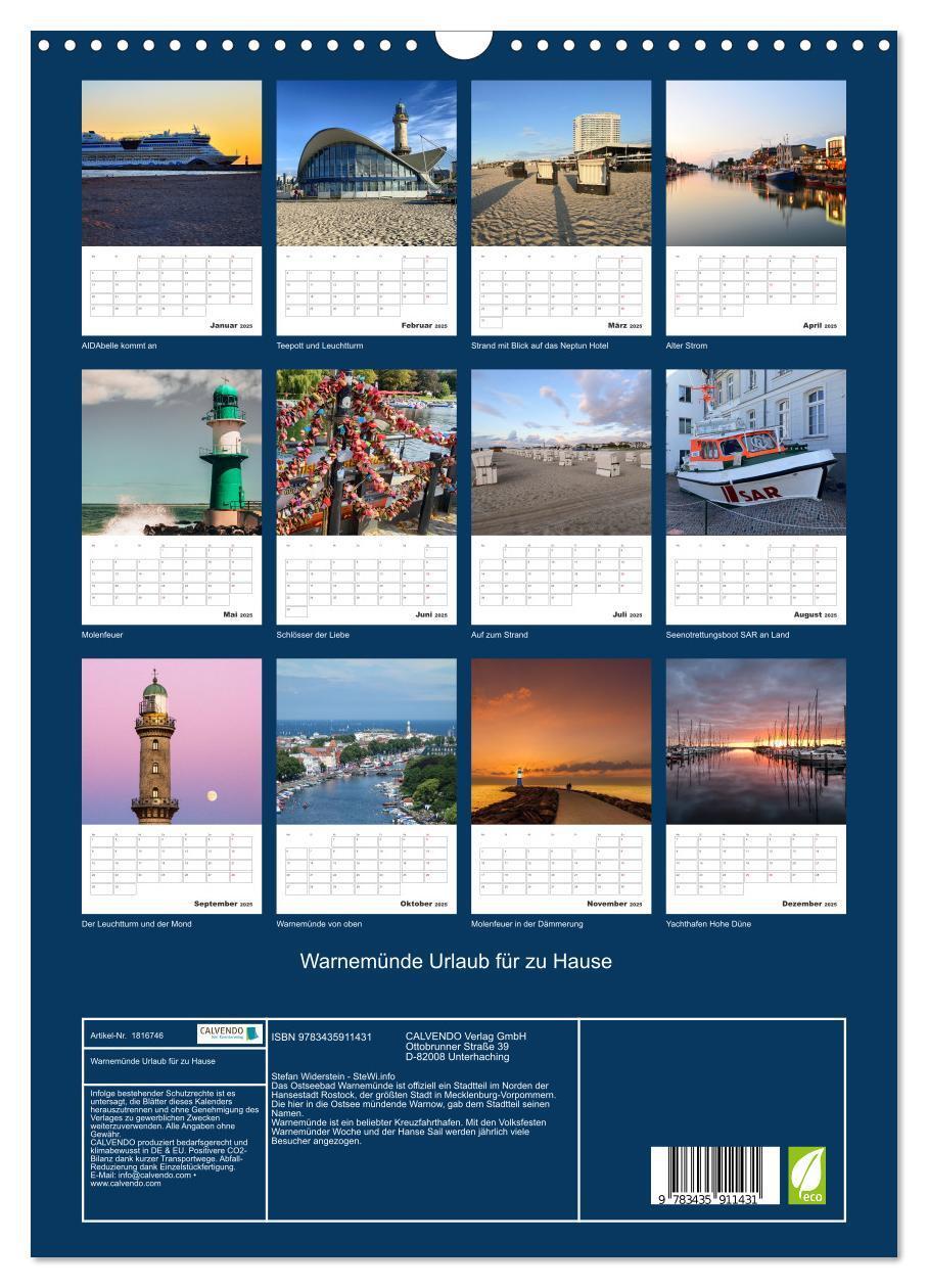 Bild: 9783435911431 | Warnemünde Urlaub für zu Hause (Wandkalender 2025 DIN A3 hoch),...