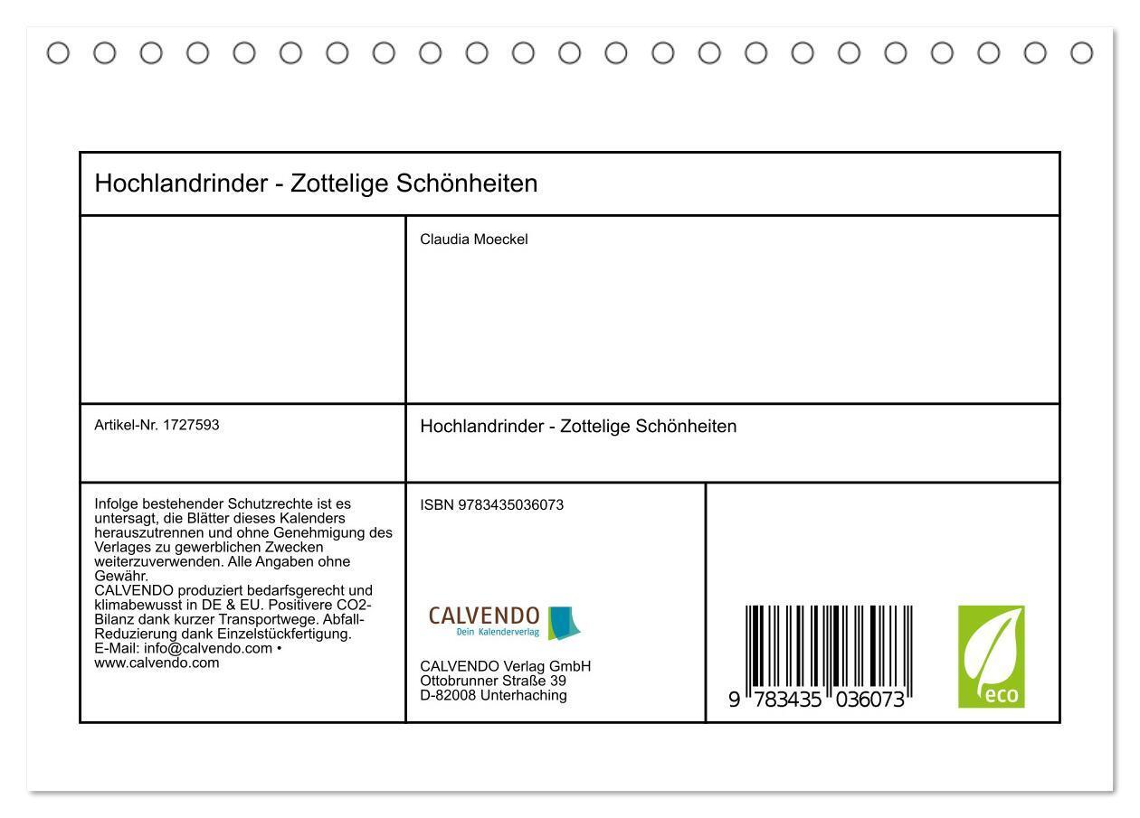 Bild: 9783435036073 | Hochlandrinder - Zottelige Schönheiten (Tischkalender 2025 DIN A5...