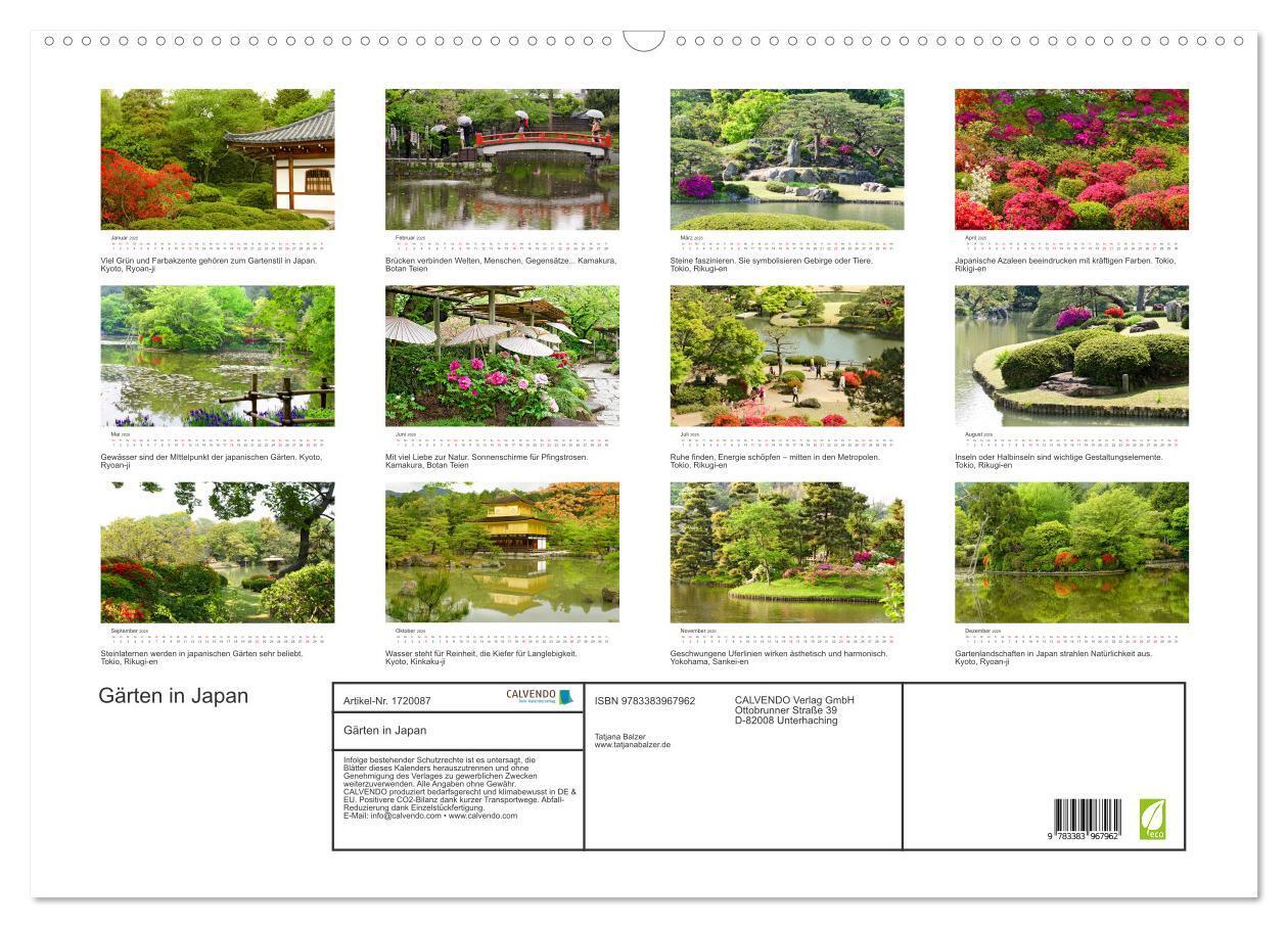 Bild: 9783383967962 | Gärten in Japan (Wandkalender 2025 DIN A2 quer), CALVENDO...