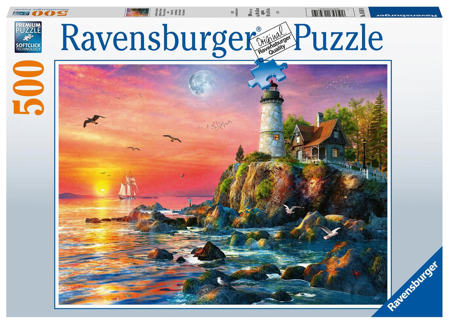 Cover: 4005556165810 | Ravensburger Puzzle 16581 - Leuchtturm am Abend - 500 Teile Puzzle...