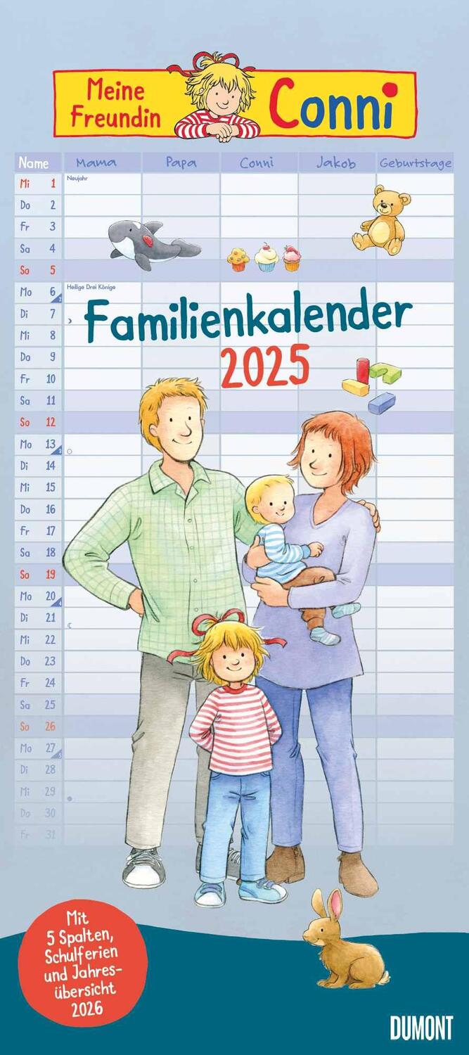 Cover: 4250809653679 | Conni Familienkalender 2025 - Wandkalender - Familienplaner mit 5...