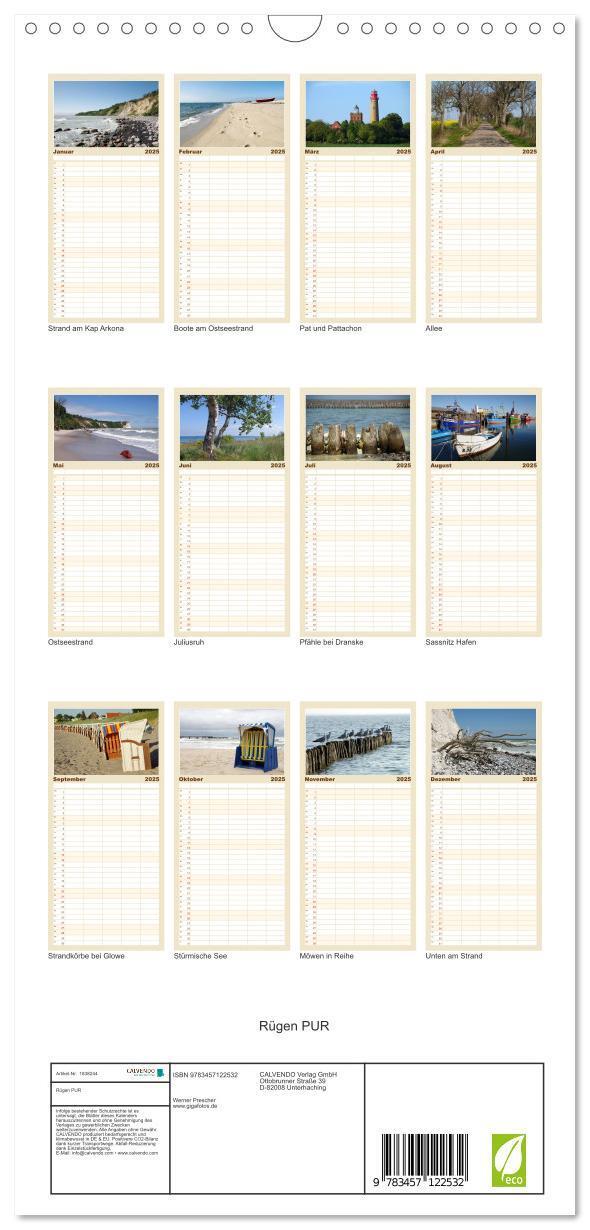 Bild: 9783457122532 | Familienplaner 2025 - Rügen PUR mit 5 Spalten (Wandkalender, 21 x...