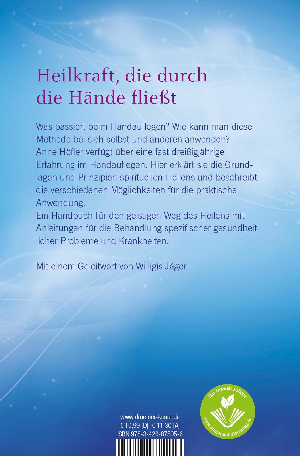 Rückseite: 9783426875056 | Open Hands | Grundlagen und Praxis des Handauflegens | Anne Höfler