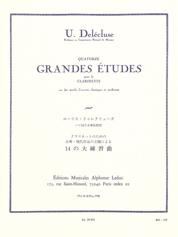 Cover: 9790046208515 | 14 Grandes Etudes | U. Delecluse | Buch | Alphonse Leduc