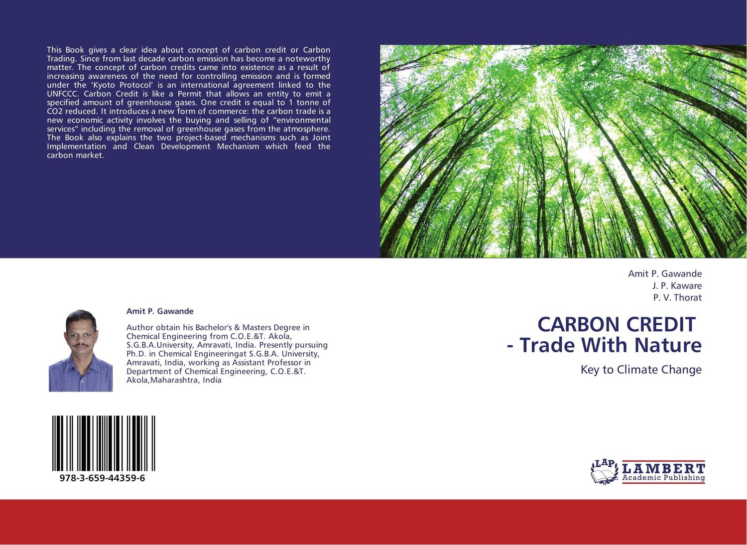 Cover: 9783659443596 | CARBON CREDIT - Trade With Nature | Key to Climate Change | Buch