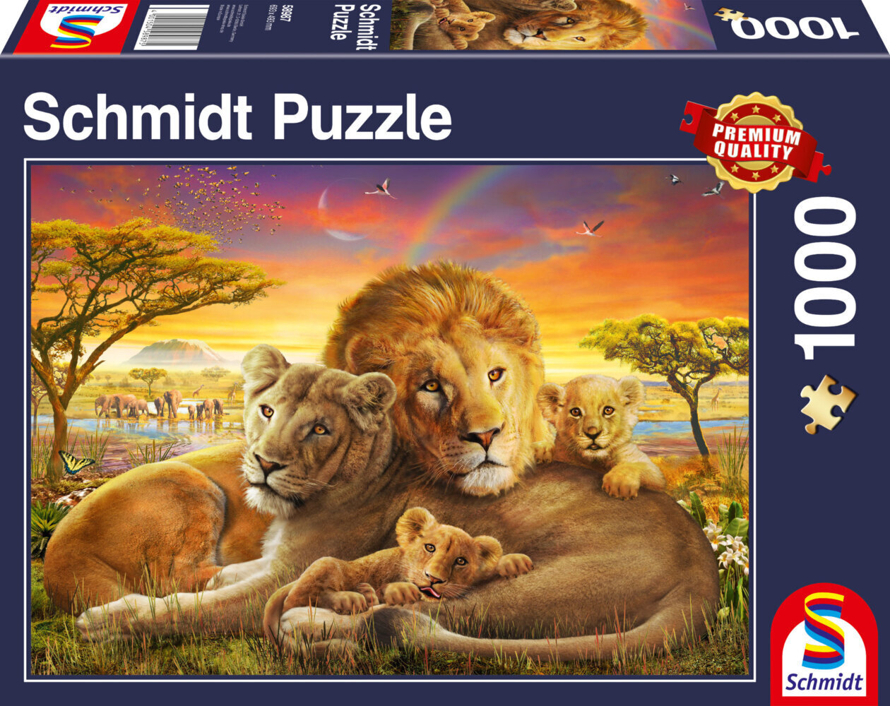 Cover: 4001504589875 | Kuschelnde Löwenfamilie (Puzzle) | Erwachsenenpuzzle 1.000 Teile