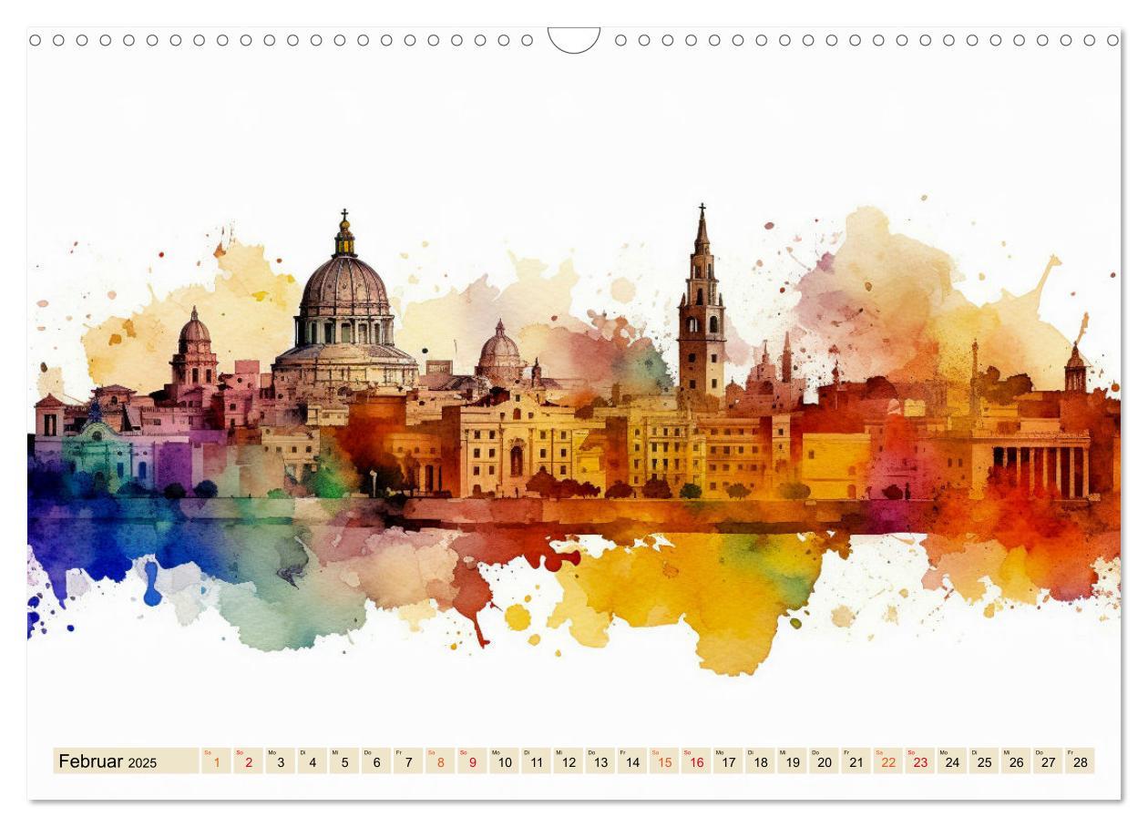 Bild: 9783383897634 | Skylines - bunte Städte (Wandkalender 2025 DIN A3 quer), CALVENDO...