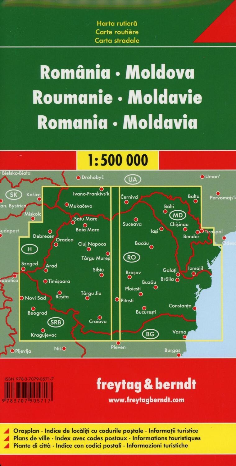Bild: 9783707905717 | Rumänien - Moldawien, Straßenkarte 1:500.000, freytag &amp; berndt | 2021