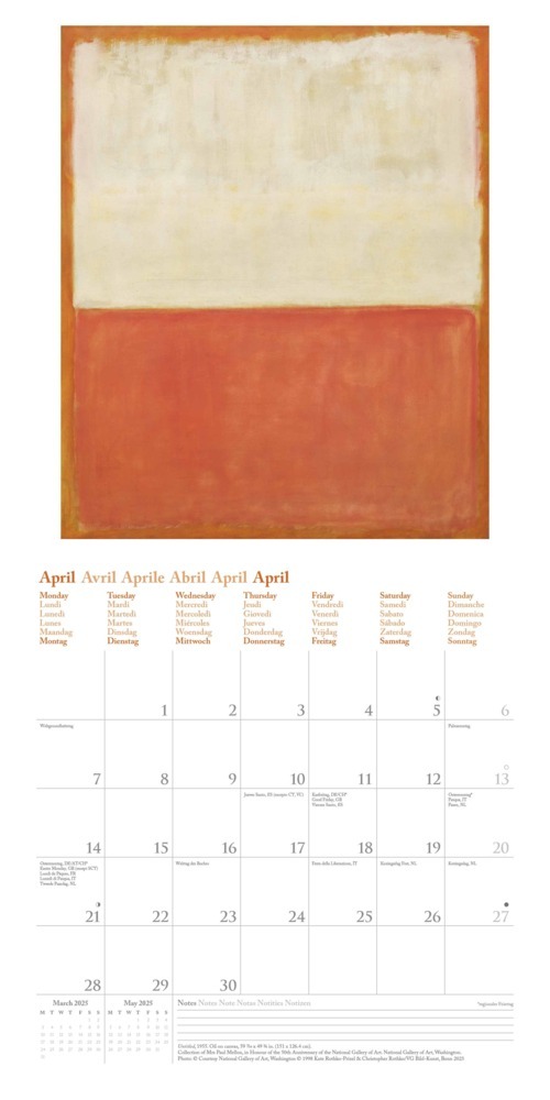 Bild: 4002725994110 | N NEUMANNVERLAGE - Mark Rothko 2025 Broschürenkalender, 30x30cm,...