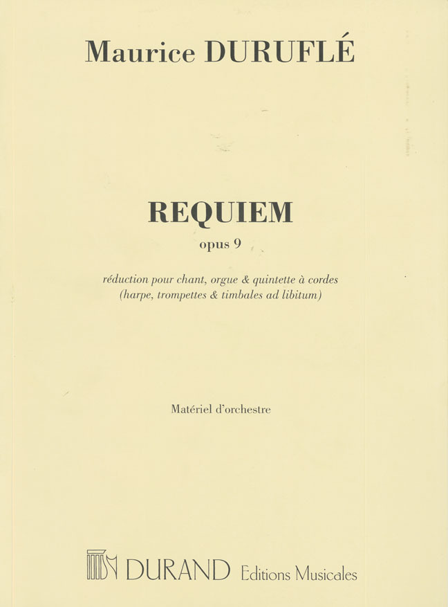 Cover: 9790044065844 | Requiem op.9 pour baryton(s), orgue et quintette à cordes (harpe,...