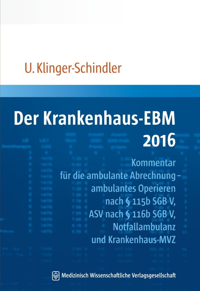 Cover: 9783954662333 | Der Krankenhaus-EBM 2016 | Ursula Klinger-Schindler | Taschenbuch