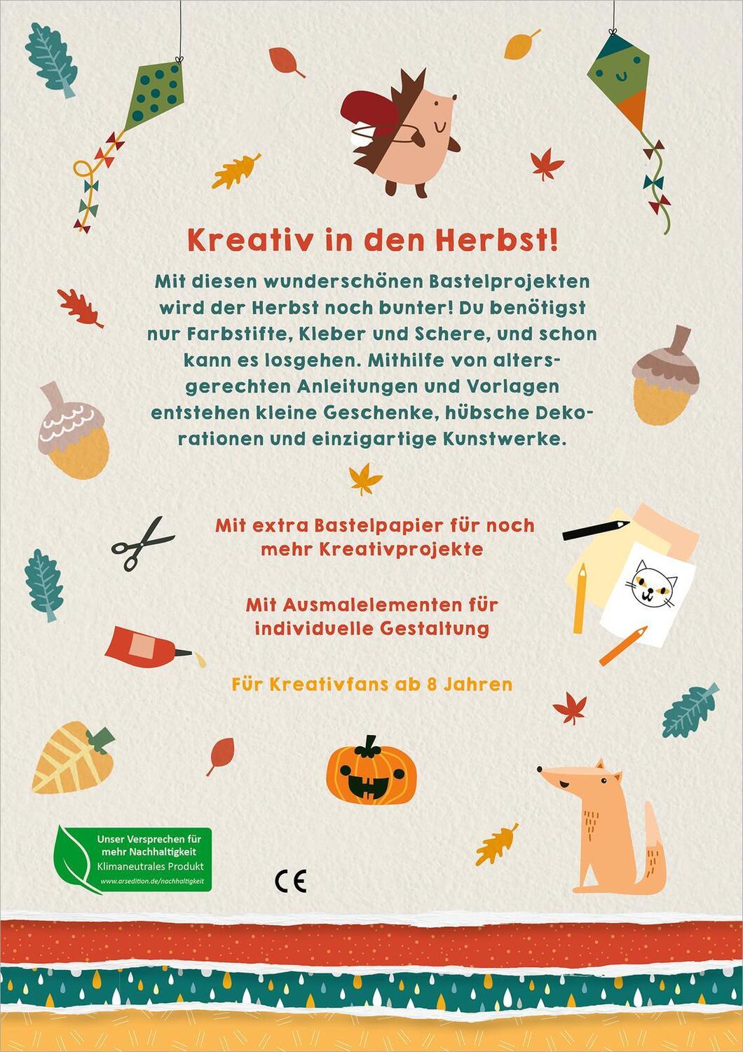 Rückseite: 4014489131144 | Mein Kreativbuch für bunte Herbsttage | Basteln, malen, kreativ sein