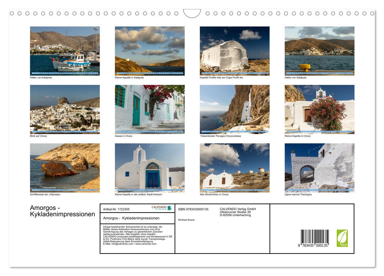 Bild: 9783435000135 | Amorgos - Kykladenimpressionen (Wandkalender 2025 DIN A3 quer),...