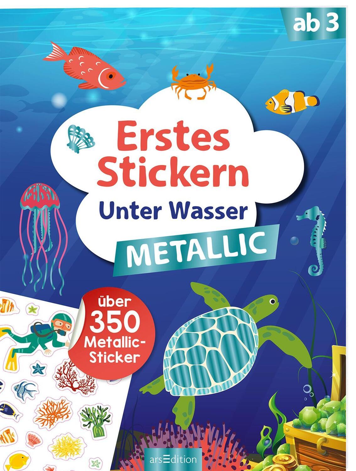 Cover: 9783845845494 | Erstes Stickern Metallic - Unter Wasser | Über 350 Metallic-Sticker