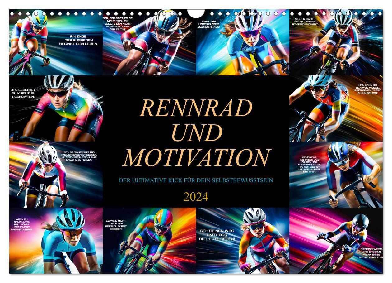 Cover: 9783383695148 | Rennrad und Motivation (Wandkalender 2024 DIN A3 quer), CALVENDO...