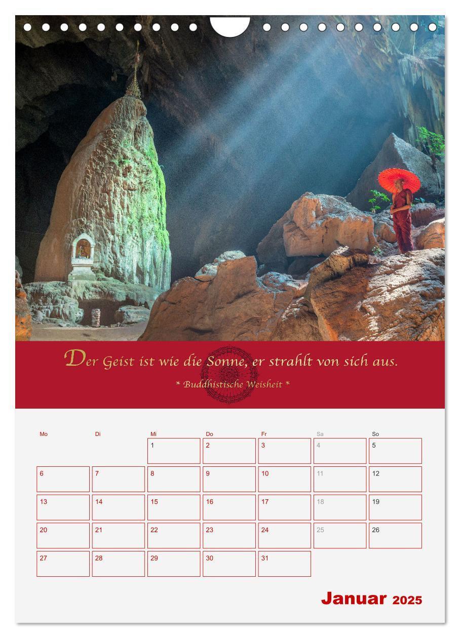 Bild: 9783435927784 | Buddhistische Weisheiten - DER ROTE SCHIRM (Wandkalender 2025 DIN...