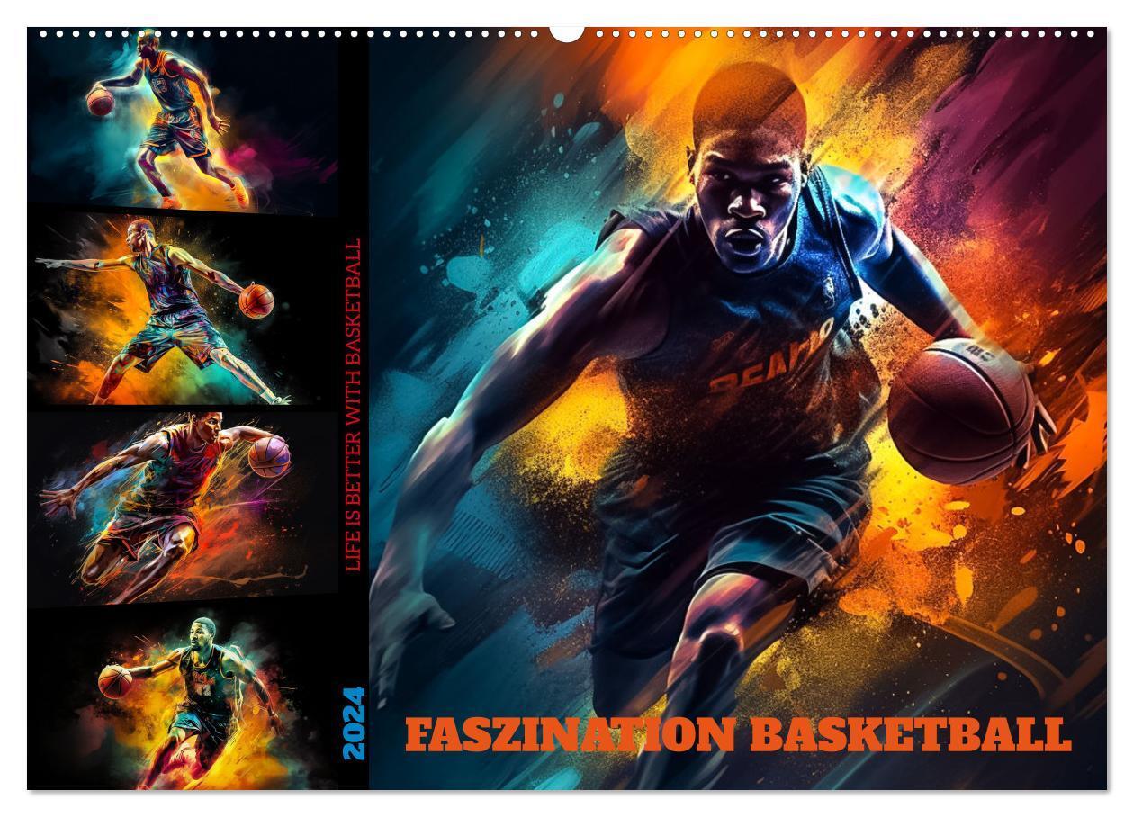 Cover: 9783675734661 | Faszination Basketball (Wandkalender 2024 DIN A2 quer), CALVENDO...