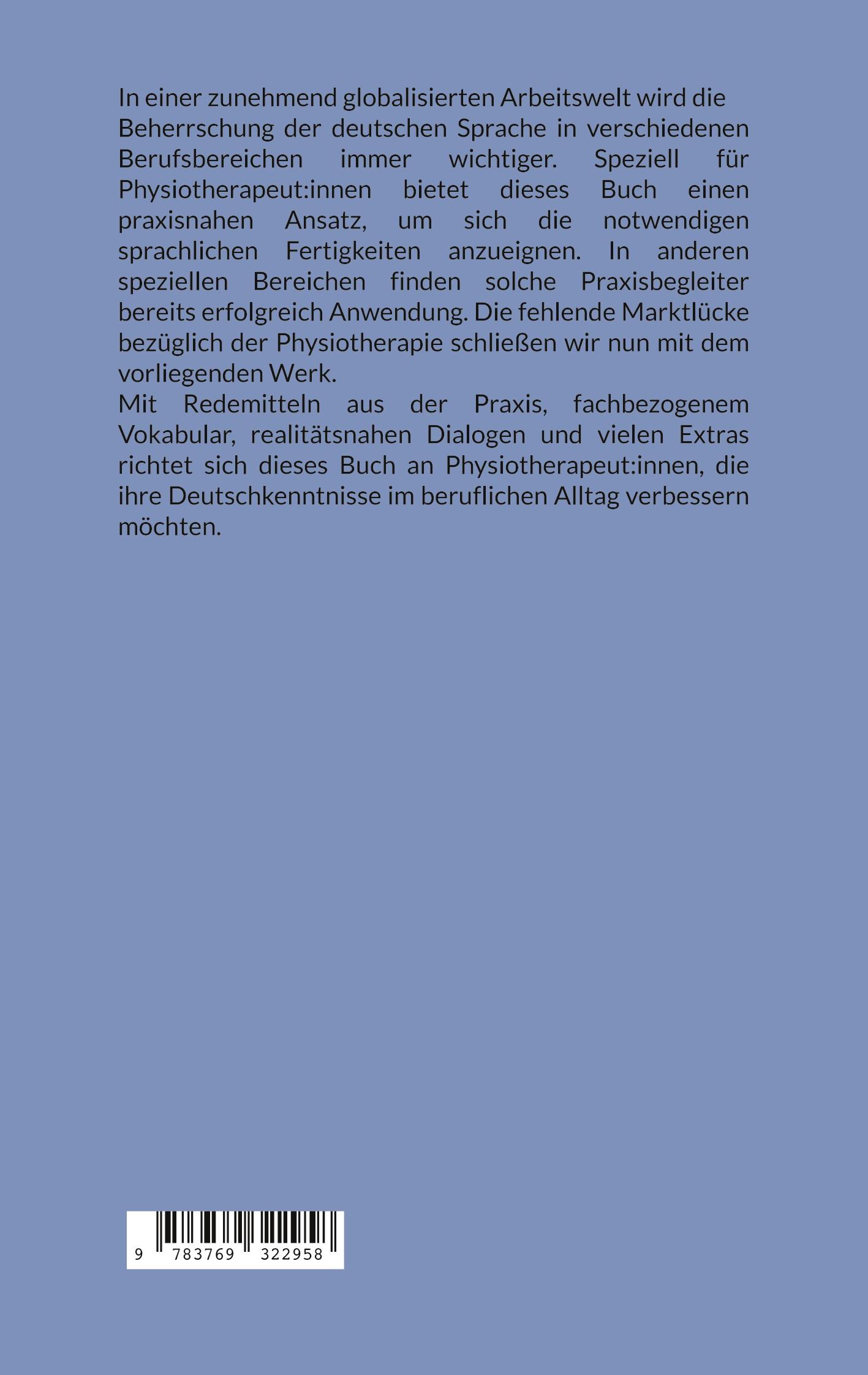 Rückseite: 9783769322958 | Kommunikation in der Physiotherapie | B1/B2 | Monika Rapp (u. a.)