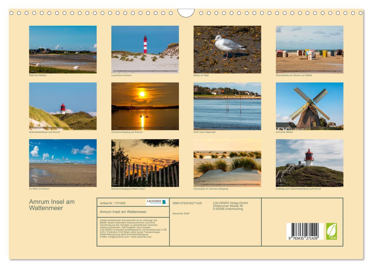 Bild: 9783435271429 | Amrum Insel am Wattenmeer (Wandkalender 2025 DIN A3 quer), CALVENDO...