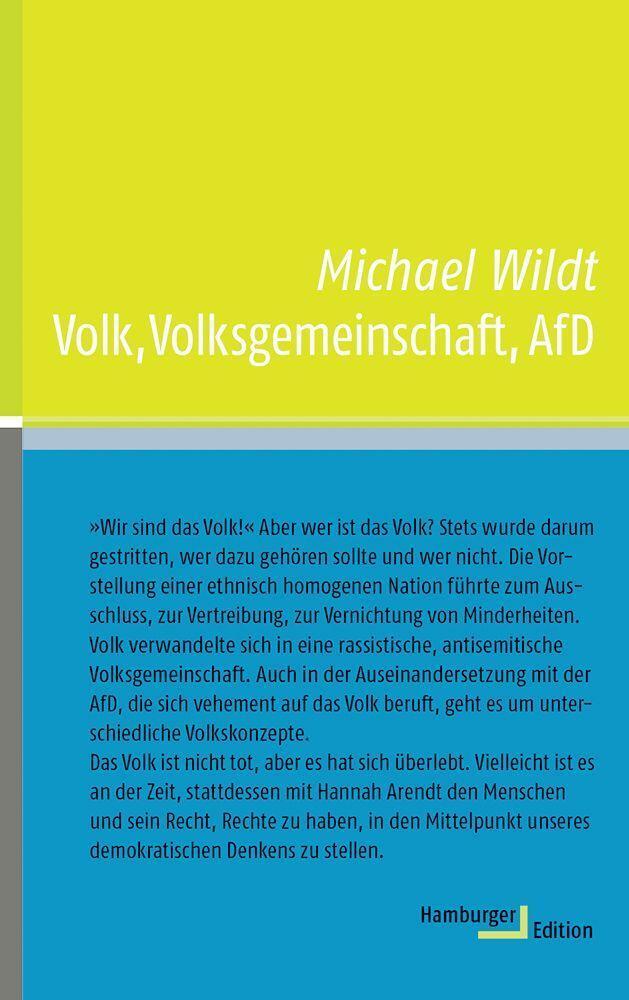 Cover: 9783868543094 | Volk, Volksgemeinschaft, AfD | Michael Wildt | Buch | kleine reihe